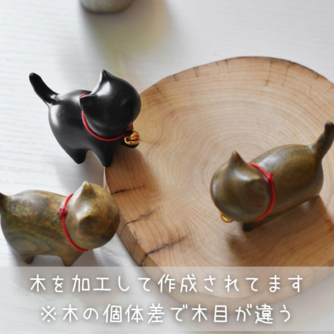 Amazon.co.jp: [AiO JAPAN] 置物 猫 木製 ラッキーキャット ミニ